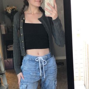 Long sleeves dark green jacket/blouse!